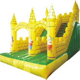 Huitich inflatable jumping bouncer for kids featuring a colorful castle and slide for outdoor fun